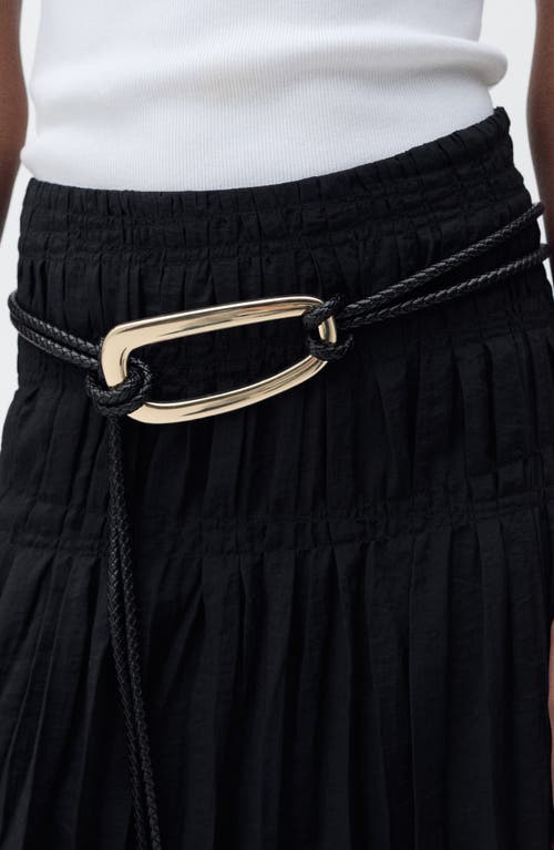 Mango Pleated Midi Skirt In Black