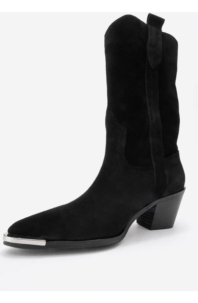 Forever & Always Shoes Alvi Leather Western Boot, Alternate, color, Black Suede