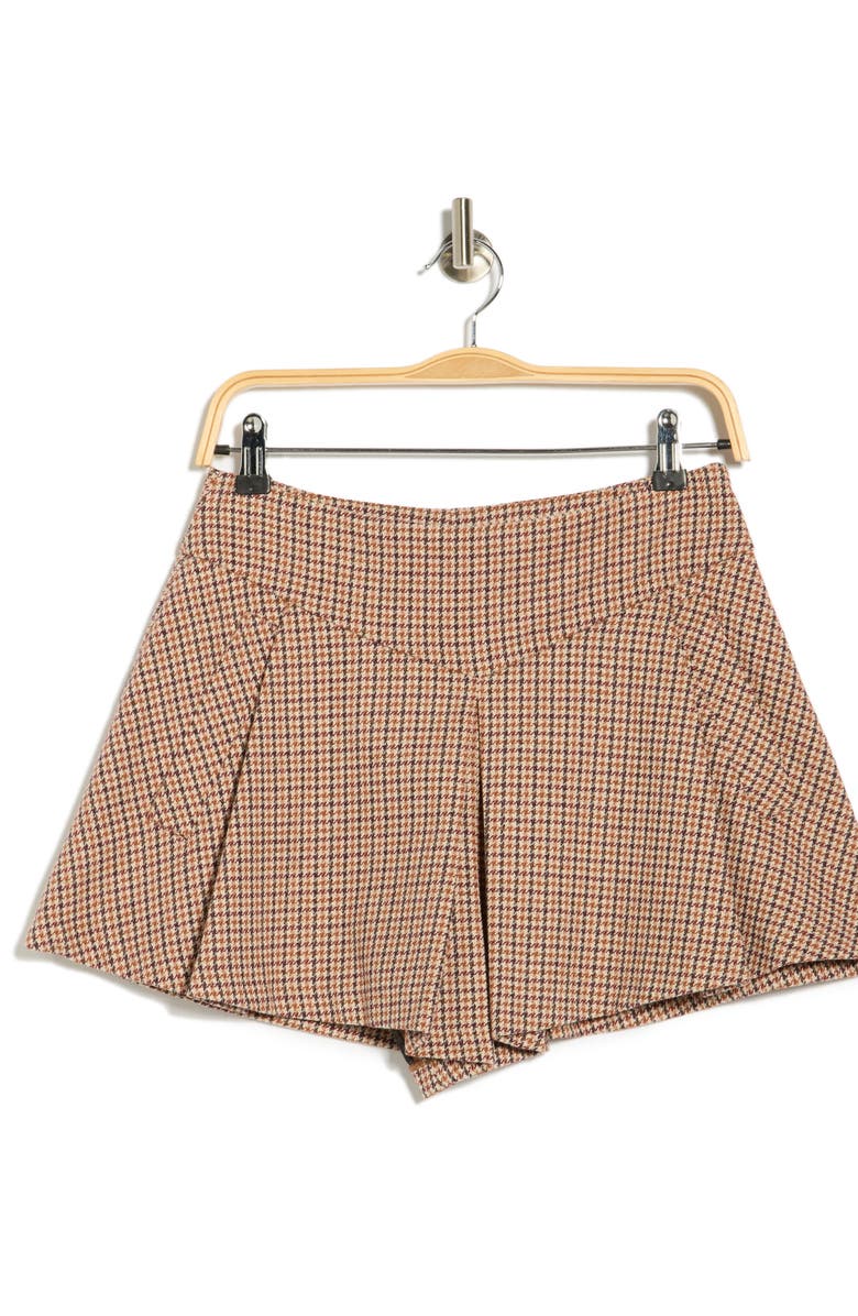 maje Ivaisa Houndstooth Shorts, Alternate, color, Camel