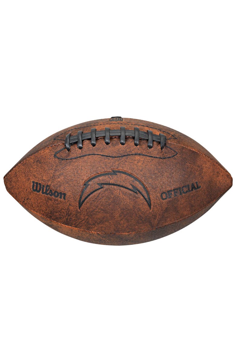 NFL Los Angeles Chargers Wilson 9 Inch Throwback Football, Main, color, Brown