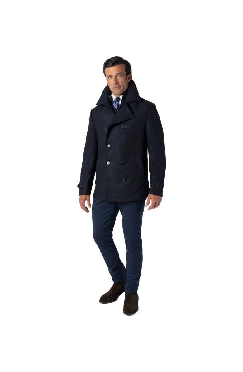 Robert Talbott Curtis Peacoat, Main, color, Navy