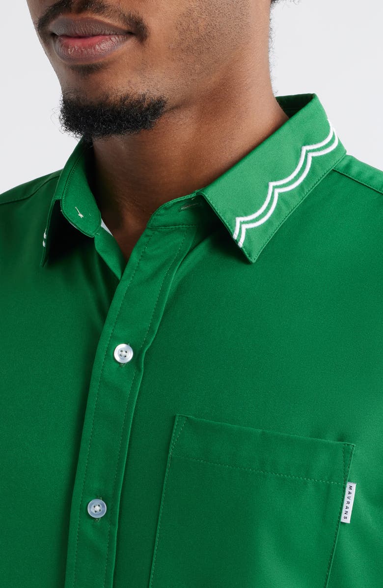 MAVRANS Ciao Weekend Embroidered Short Sleeve Performance Button-Up Shirt, Alternate, color, 