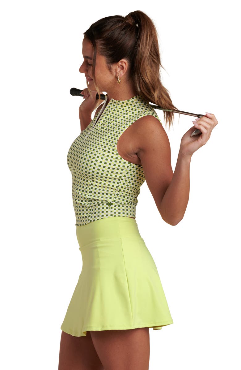La Blanca Checkpoint Sleeveless Half Zip Golf Top, Alternate, color, Lime