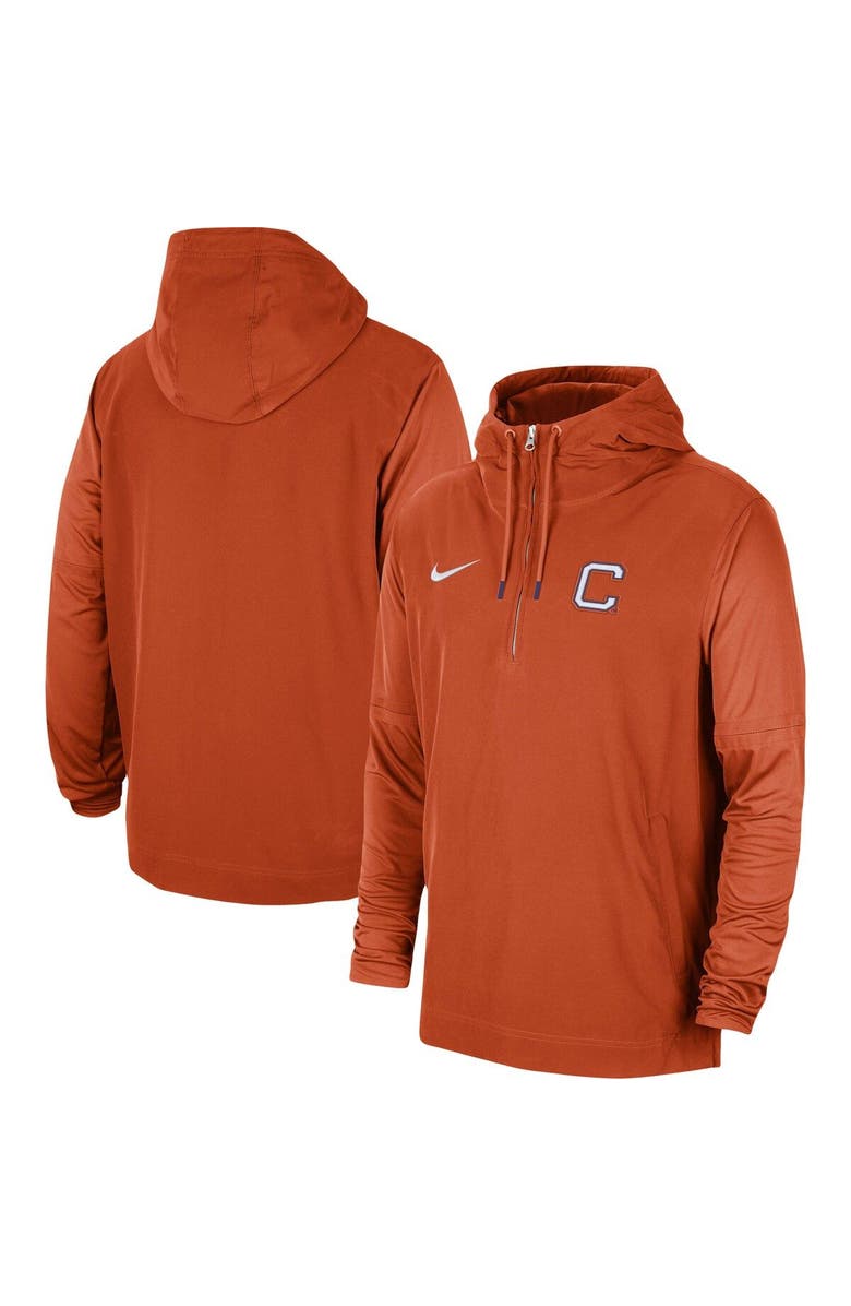 Nike Men's Nike Orange Clemson Tigers 2023 Sideline Player Quarter-Zip Hoodie Jacket, Main, color, Orange