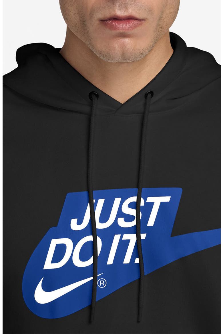 Sportswear Club Fleece Hoodie, Alternate, color, BLACK/ WHITE