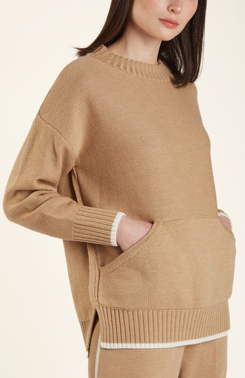 Oyun Merino Cozy Tunic Sweatshirt In Camel