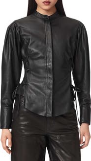AllSaints Evanna Leather Shirt