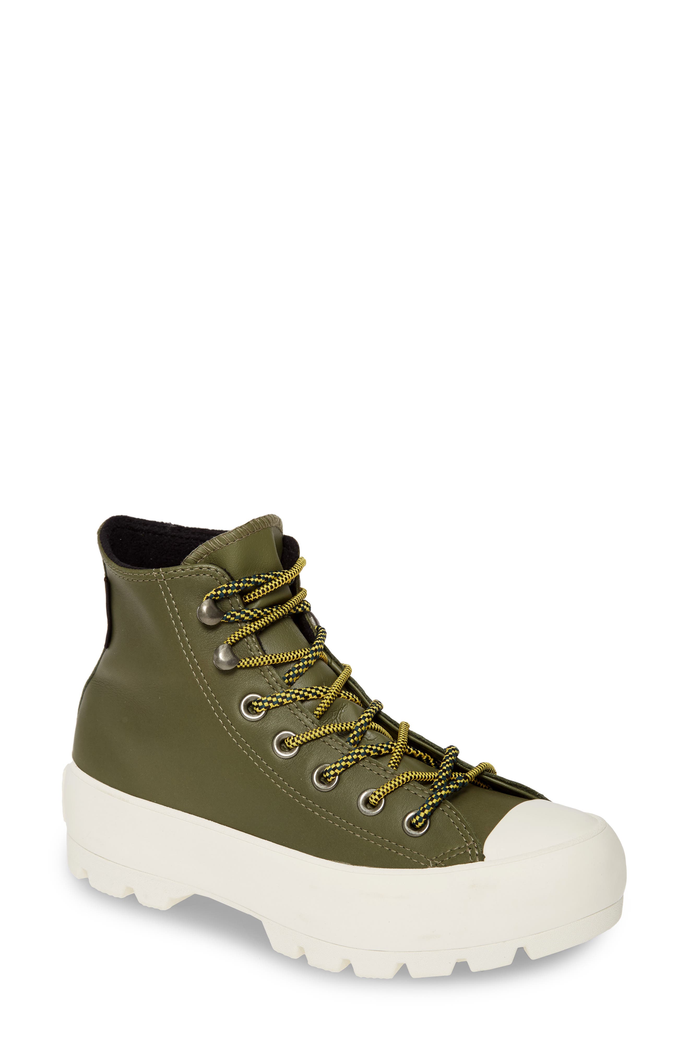Chuck Taylor® All Star® High Top Gore-Tex® Waterproof Sneaker Boot, Main, color, FIELD SURPLUS/ VIVID SULFUR