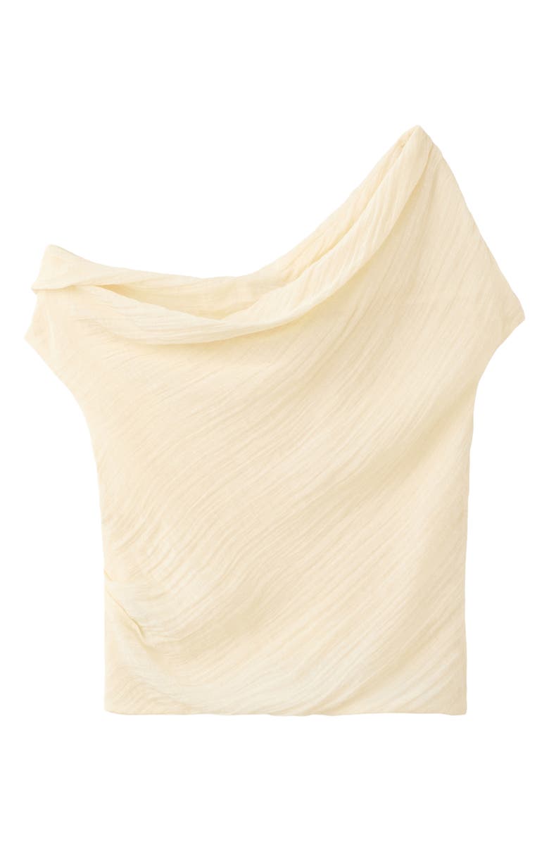 MANGO Texture Drape One-Shoulder Top, Main, color,