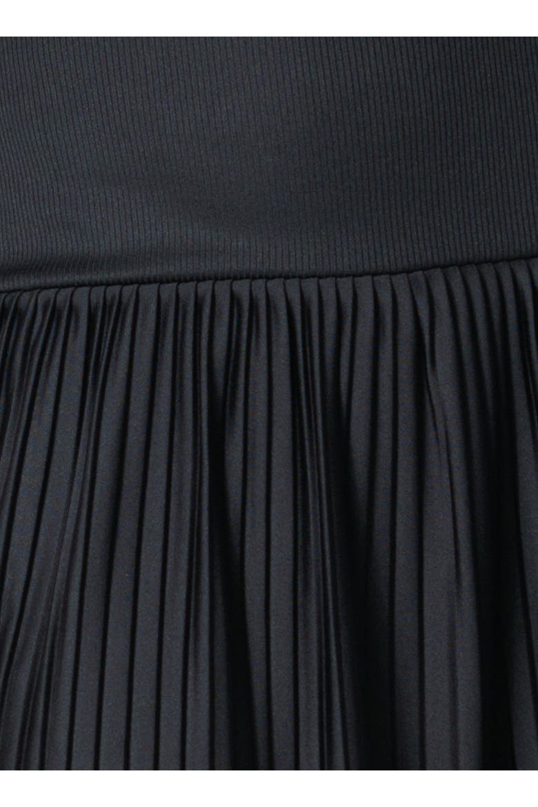 Racer Rib Pleated Skirt, Alternate, color, Black