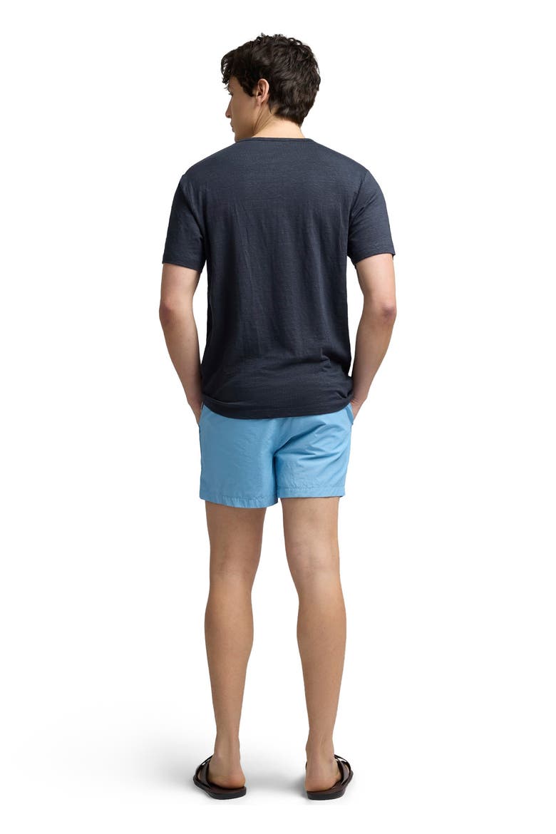 Stretch Linen Crewneck Short Sleeve Tee, Alternate, color, Midnight