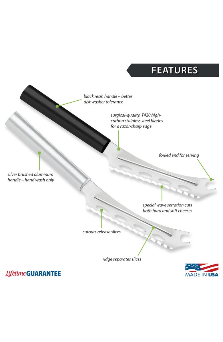 Rada Cutlery 5.25-Inch Cheese Knife Serrated Stainless Steel Blade, Alternate, color, Black