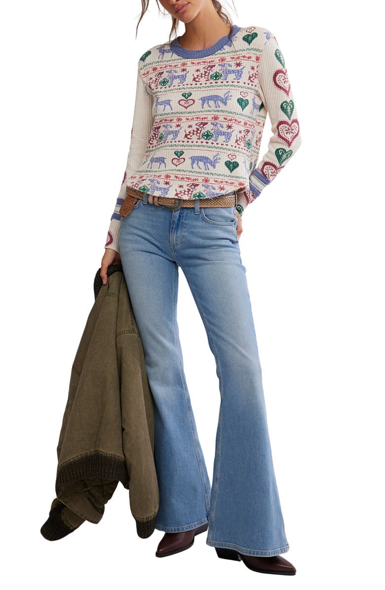 Free People Blissful Layering Long Sleeve T-Shirt, Alternate, color, Snowdrop Combo