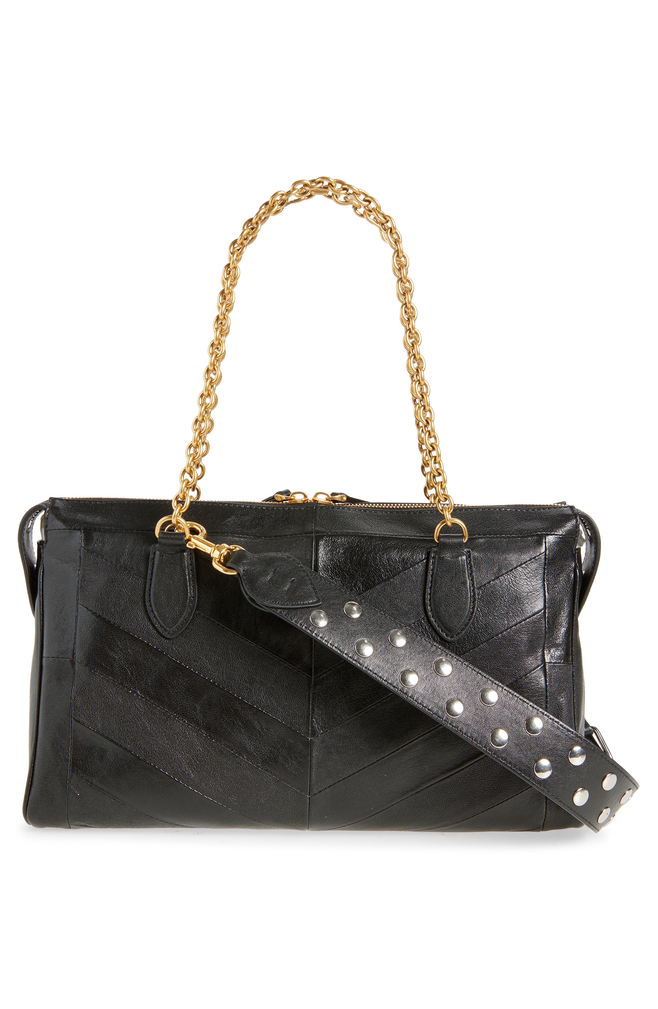 Valentino Garavani Panthea Chevron Patchwork Leather Tote, Alternate, color, 