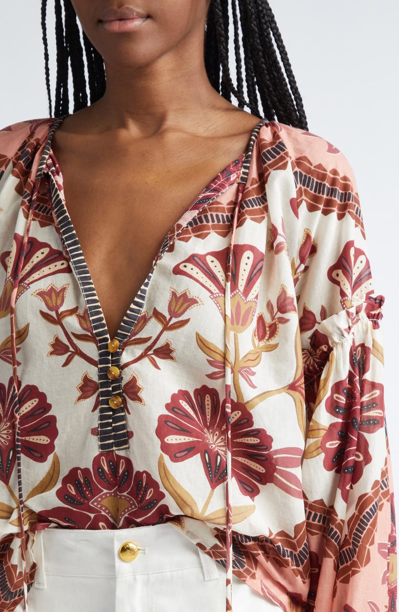 FARM Rio Riad Floral Cotton Top, Alternate, color, 