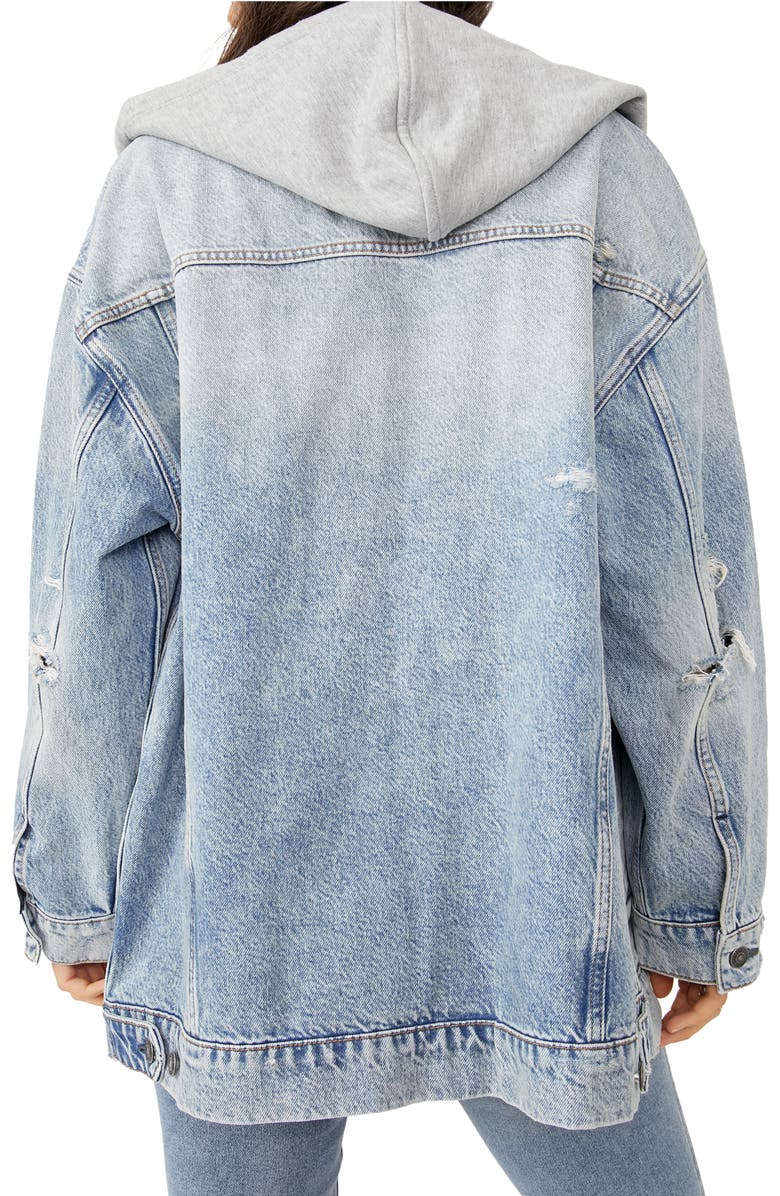 Free People Flawless Hooded Denim Jacket, Alternate, color, 