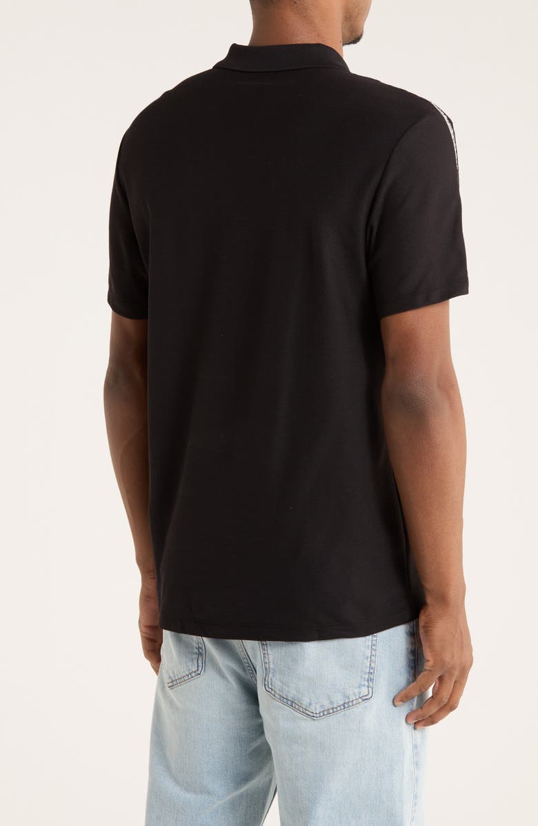 Calvin Klein Logo Tape Zip Polo, Alternate, color, Black