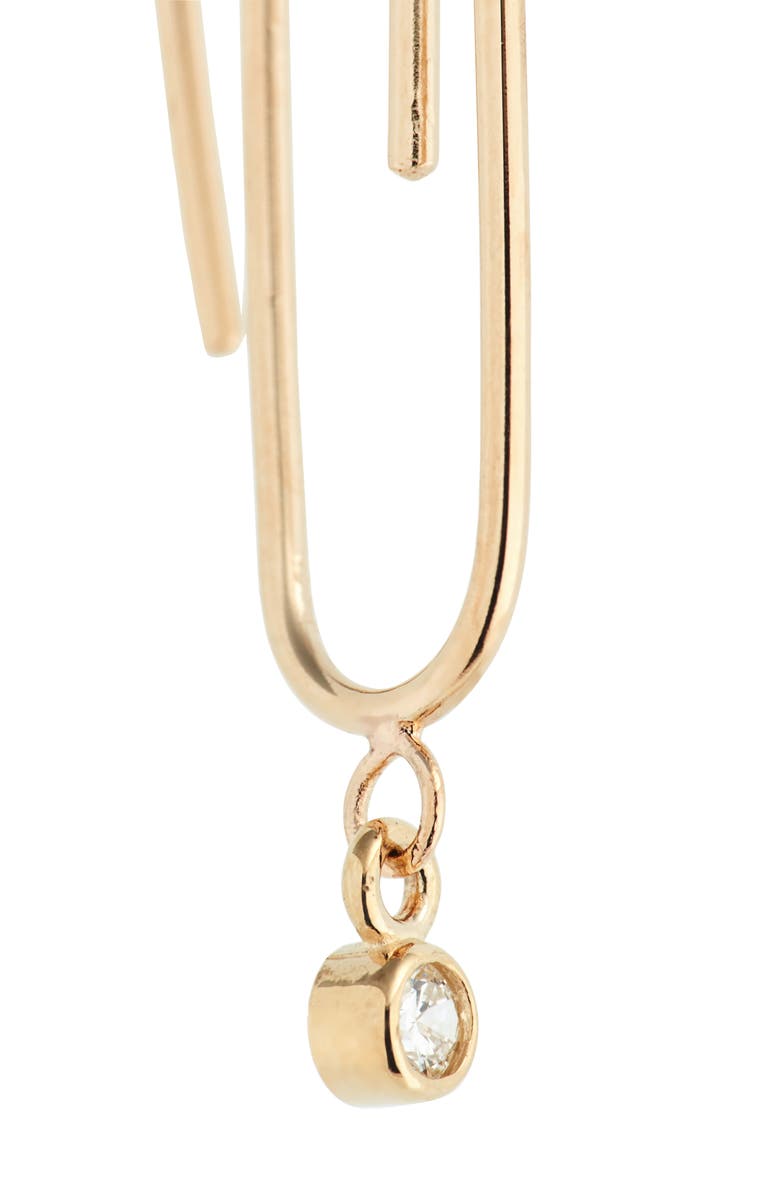 Zoë Chicco Small Diamond Paperclip Hoop Earrings, Alternate, color,