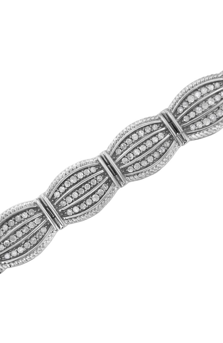 Haus of Brilliance Silver 3.0 Cttw Prong Set Diamond Art Deco Style Tennis Bracelet, Alternate, color, White