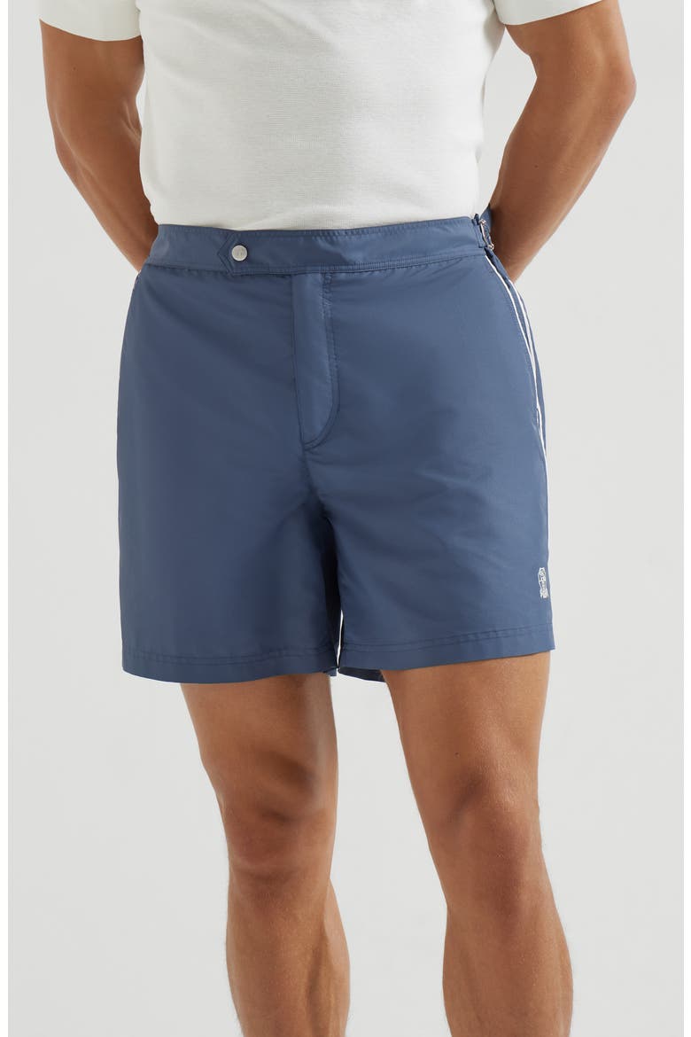 Nylon swim shorts, Alternate, color, Denim
