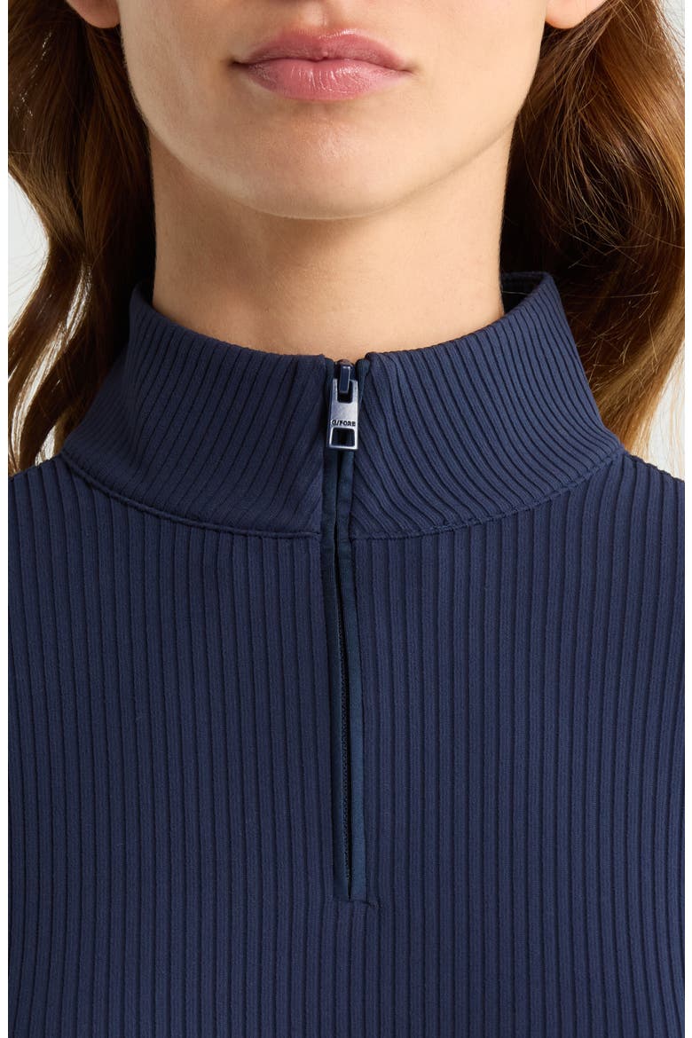 Rib Knit Quarter Zip Golf Top, Alternate, color, TWILIGHT