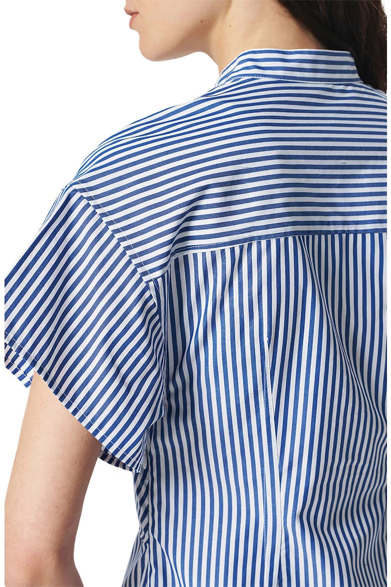 Gretchen Stripe Poplin Shirtdress, Alternate, color, NAVY STRIPE