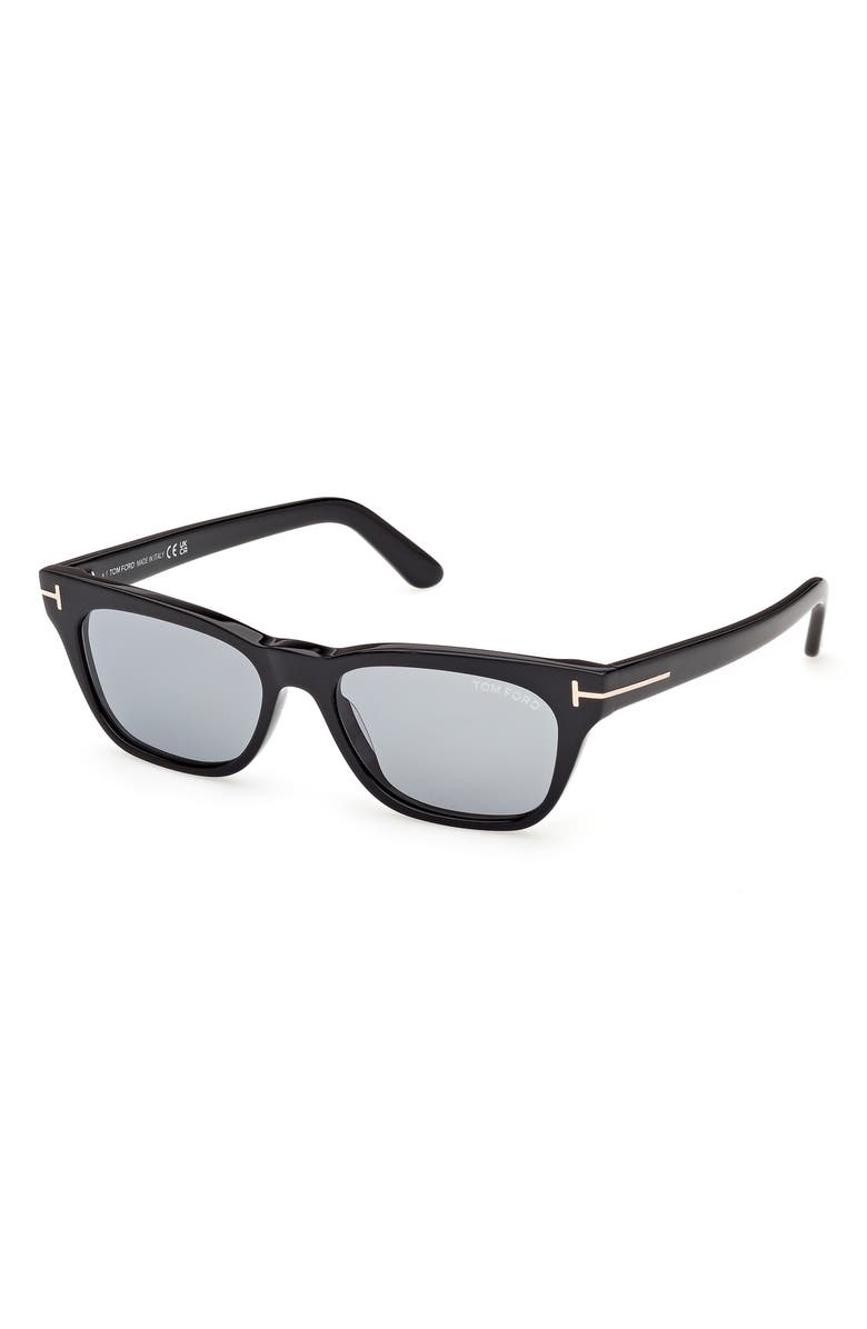 TOM FORD 53mm Rectangular Sunglasses, Alternate, color, Black/ Other / Smoke
