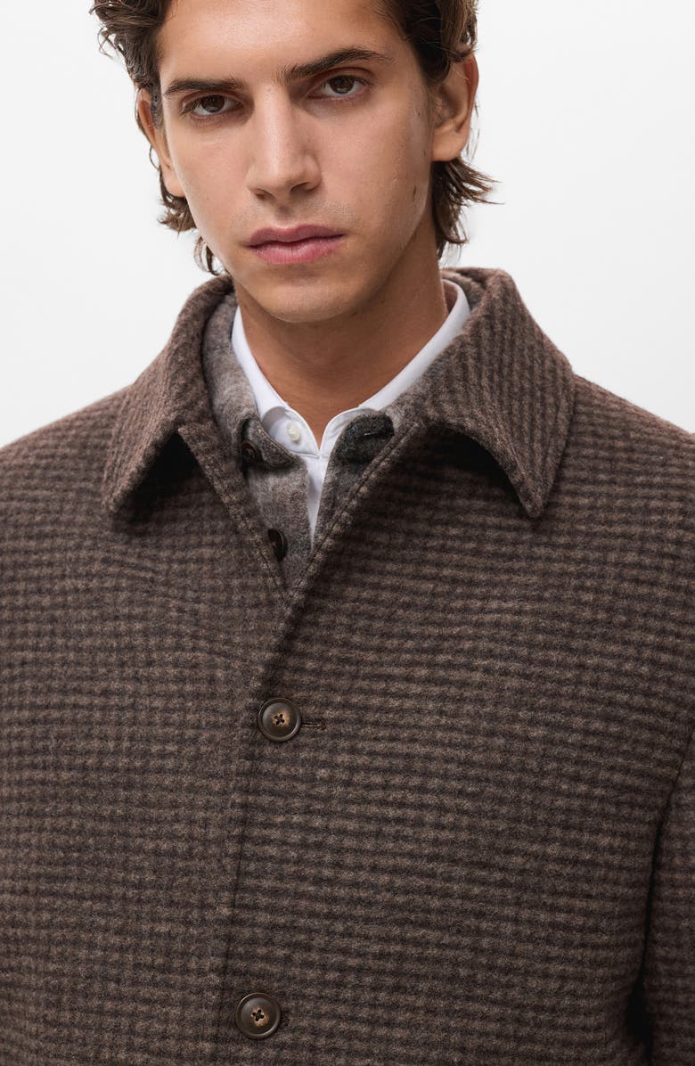 MANGO Microcheck Long Coat, Alternate, color, 