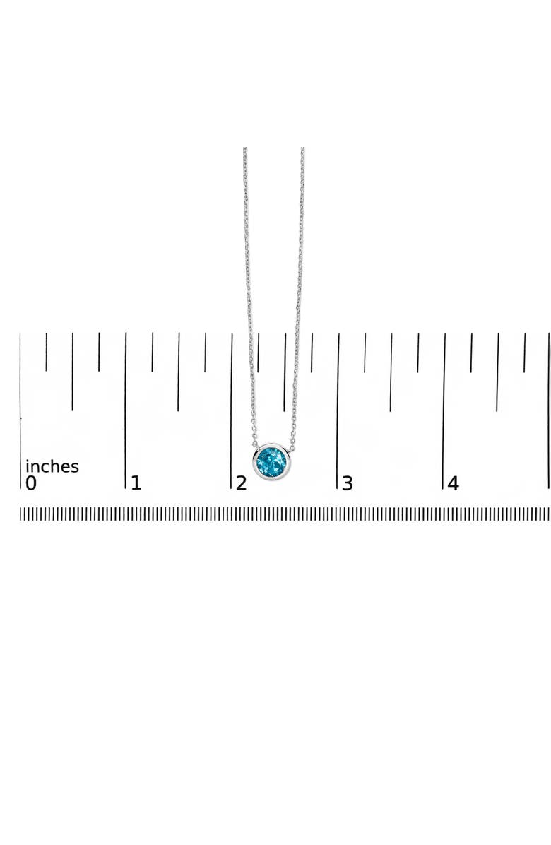Haus of Brilliance .925 Sterling Silver 7MM Bezel Set Created Gemstone Pendant Necklace - 18" Inches, Alternate, color, Blue Topaz