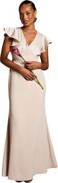 Coast Petite V-Neck Short Sleeve Maxi Dress