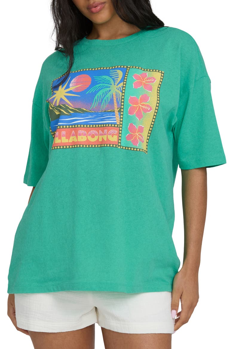 Summer Heat Cotton Graphic T-Shirt, Main, color, GREEN TROPICS