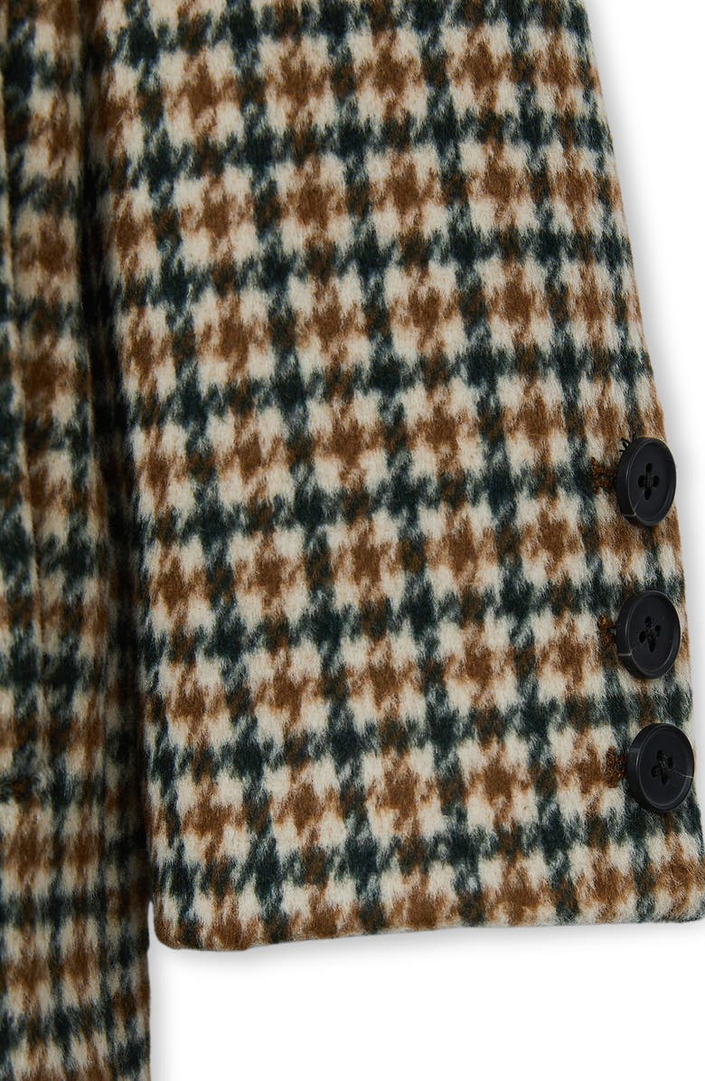 Reiss Kids' Region Check Wool Blend Car Coat, Alternate, color, Brown Multi