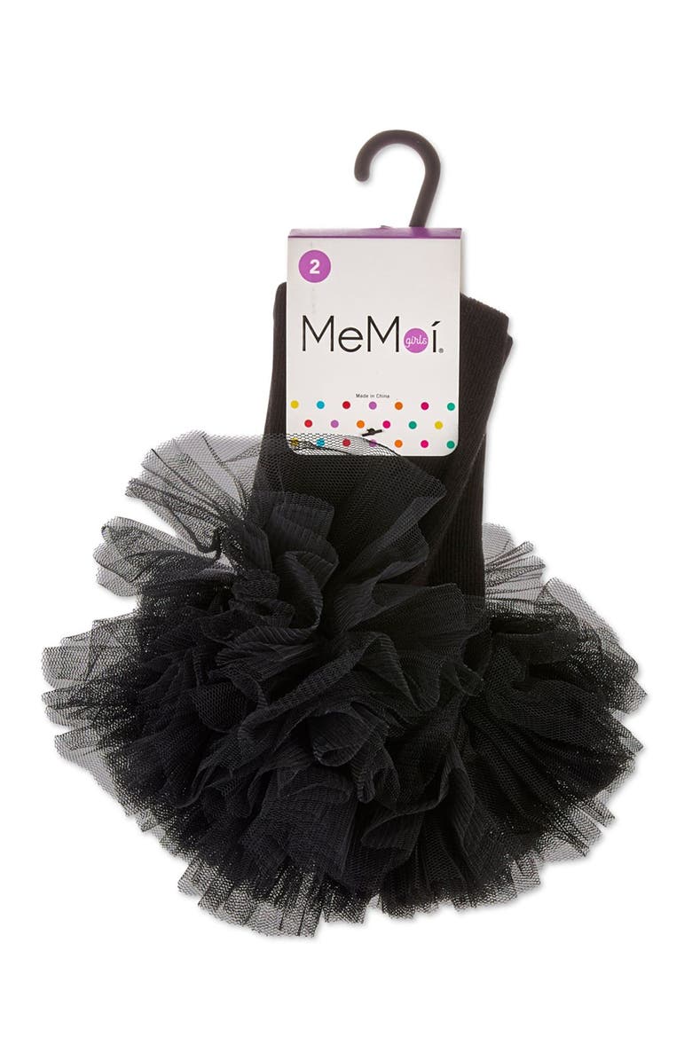 MeMoi Oversized Tutu Ballerina Anklet Socks, Alternate, color, Black
