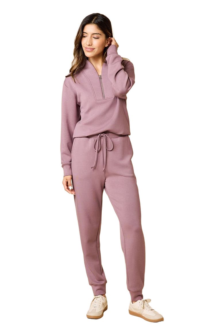 Athleisure DreamTech 1/4 Zip Jogger Set, Main, color, Driftwood