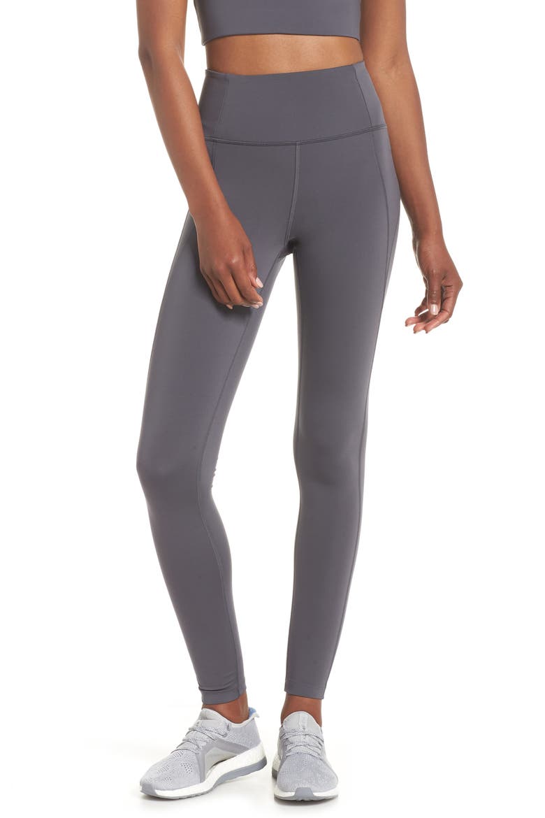 High Waist Full Length Leggings, Main, color, SMOKE