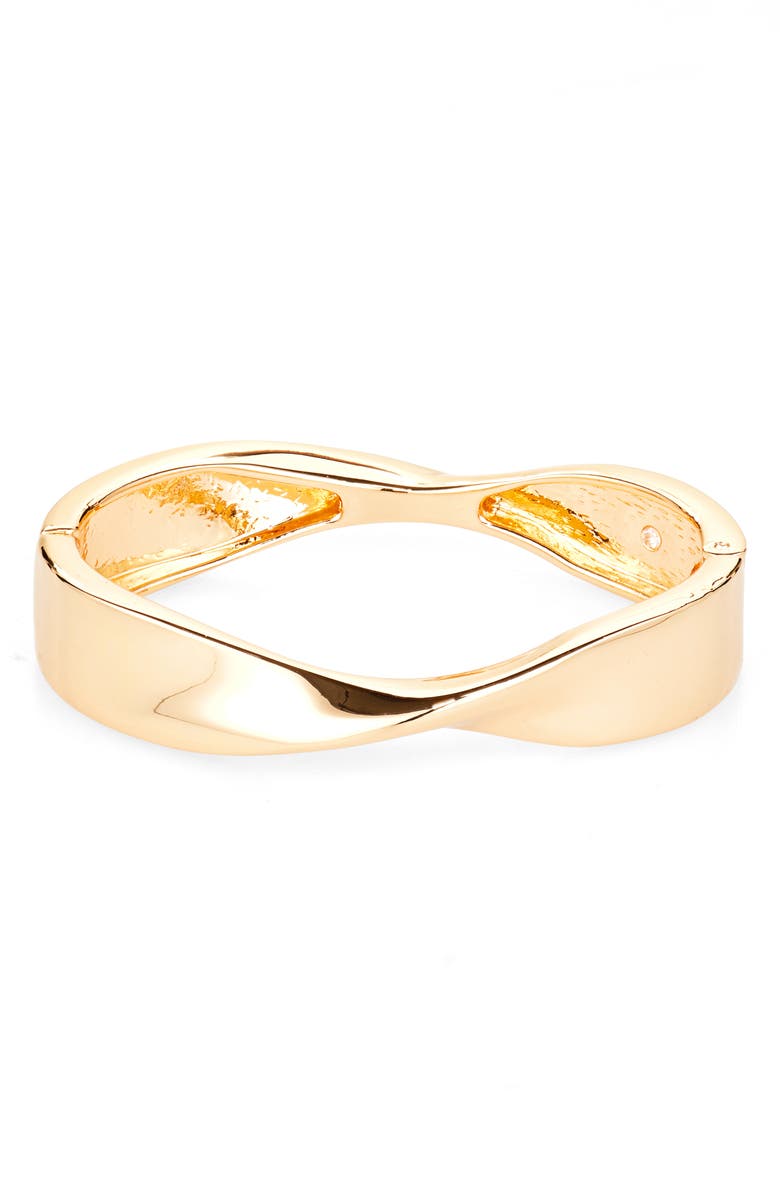 BaubleBar Twisted Bangle Bracelet, Main, color, Gold