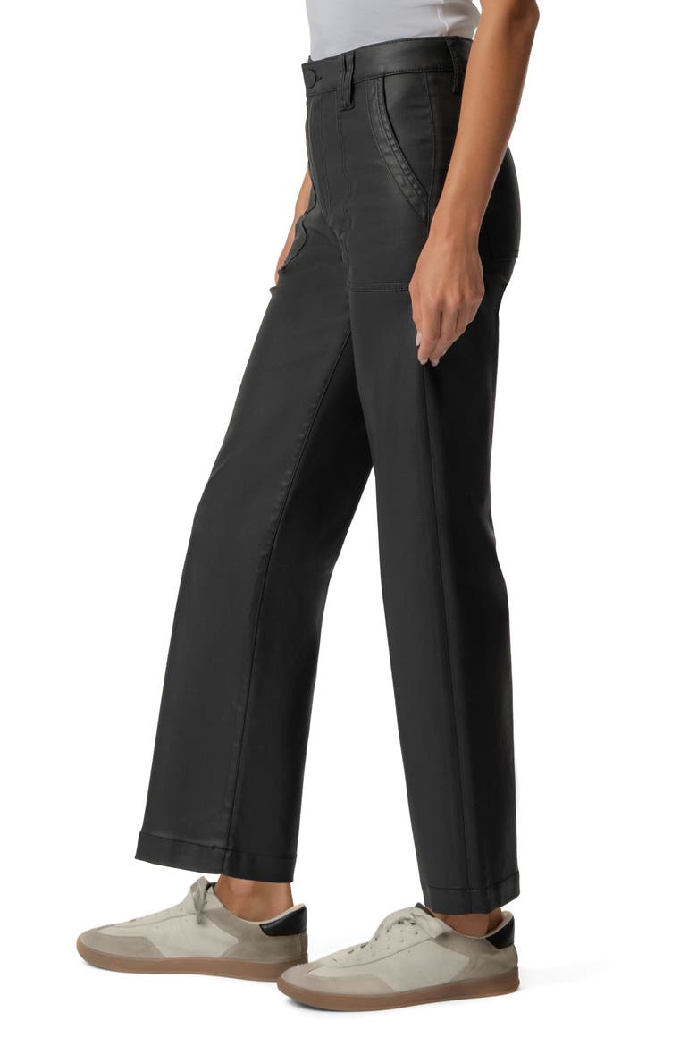 Avery Coated High Waist Ankle Straight Leg Utility Pants, Alternate, color, MATTE BLACK