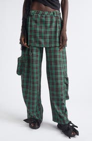 Collina Strada Lawn Plaid Skirt Overlay Cargo Pants