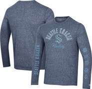 Champion Men's Champion Heather Navy Seattle Kraken Multi-Logo Tri-Blend Long Sleeve T-Shirt