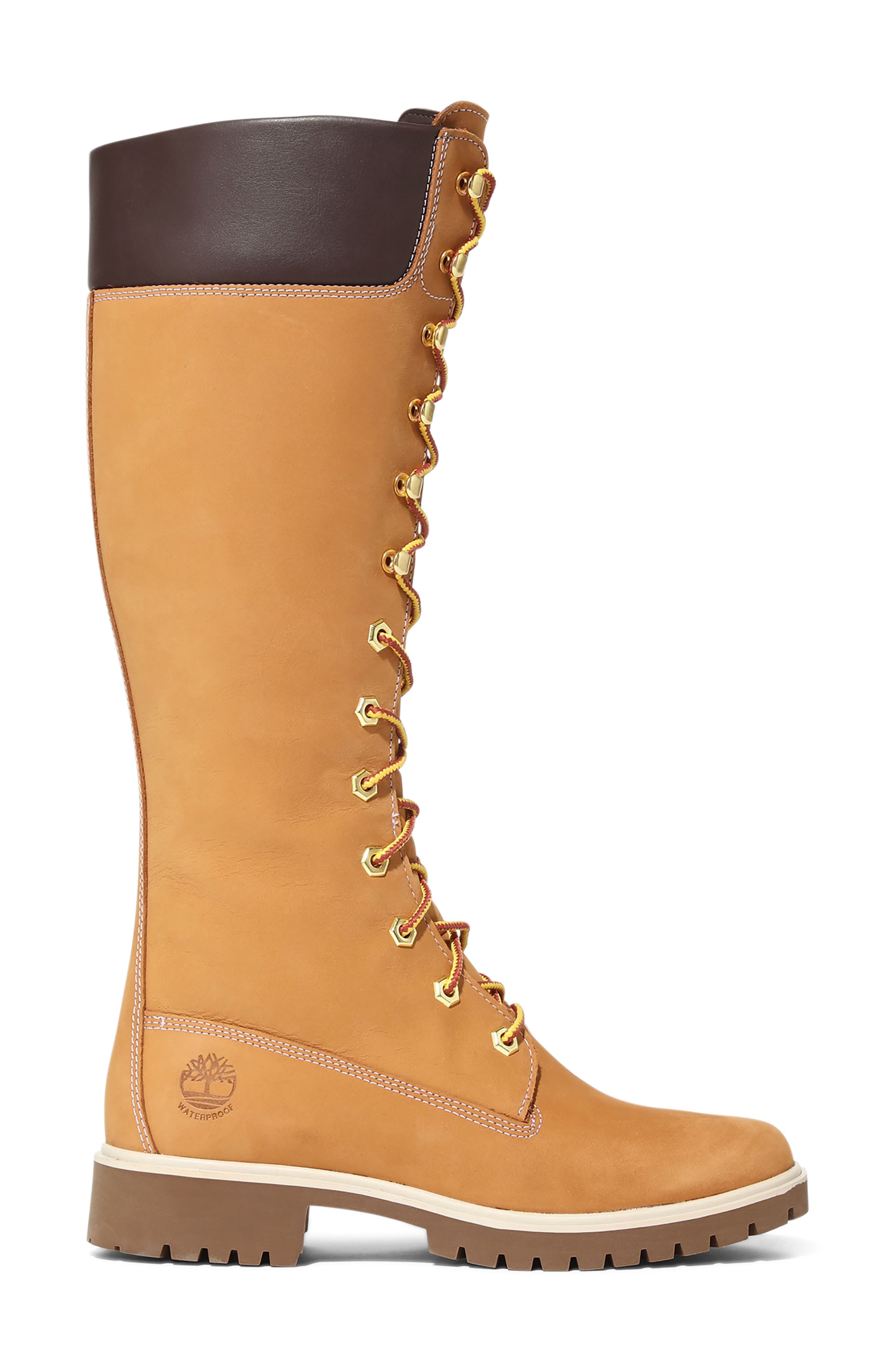 Premium 14-Inch Lace-Up Waterproof Boot, Alternate, color, WHEAT