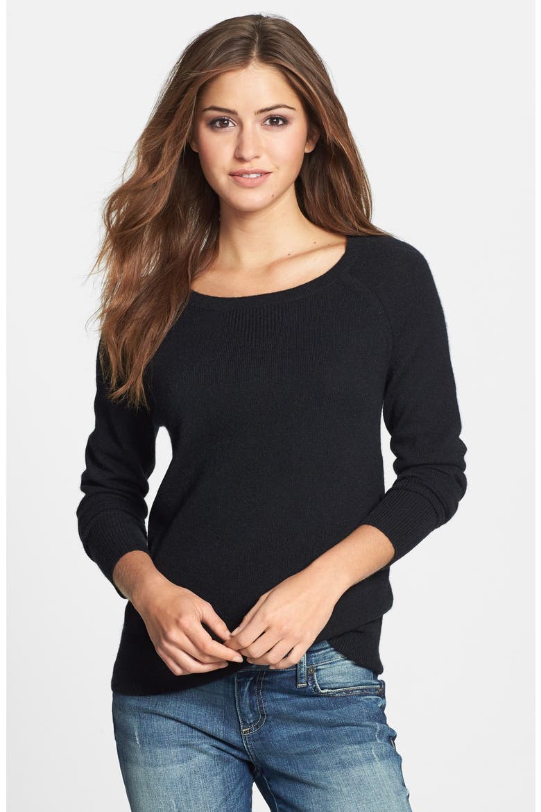 Solid Cashmere Sweater, Main, color, BLACK