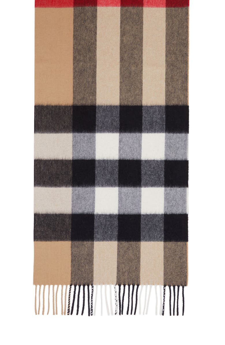 Burberry Check Cashmere Scarf, Alternate, color,