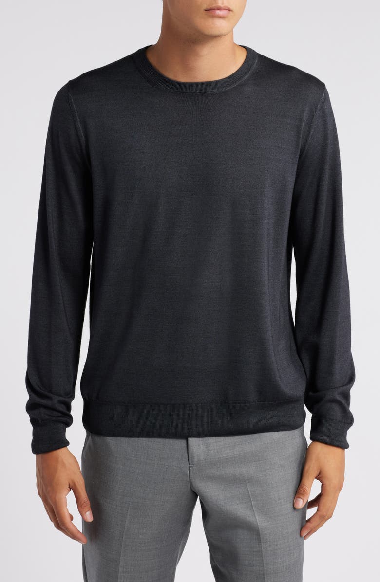 Canali Wool & Silk Crewneck Sweater, Main, color,