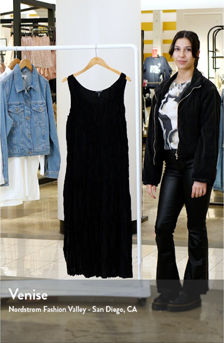 Textured Sleeveless Silk Midi Dress, sales video thumbnail