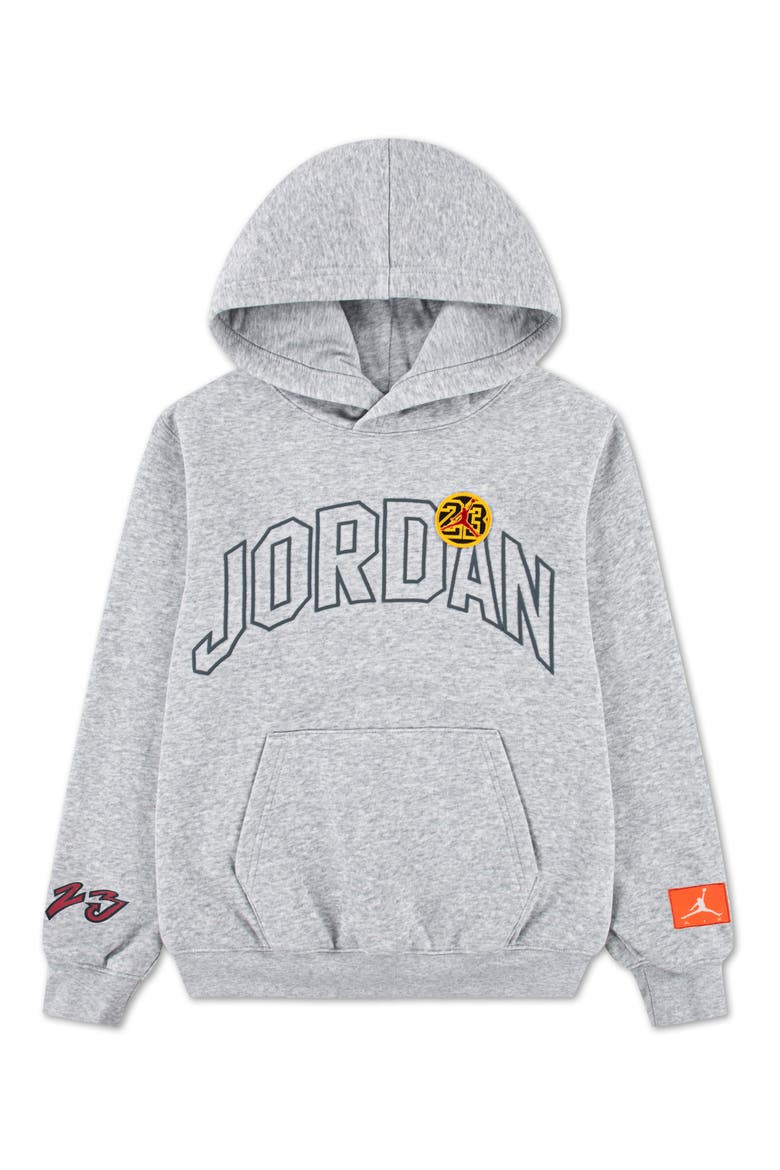 Kids' MJ Dynasty Pullover Hoodie, Main, color, LIGHT GRAY HEATHER