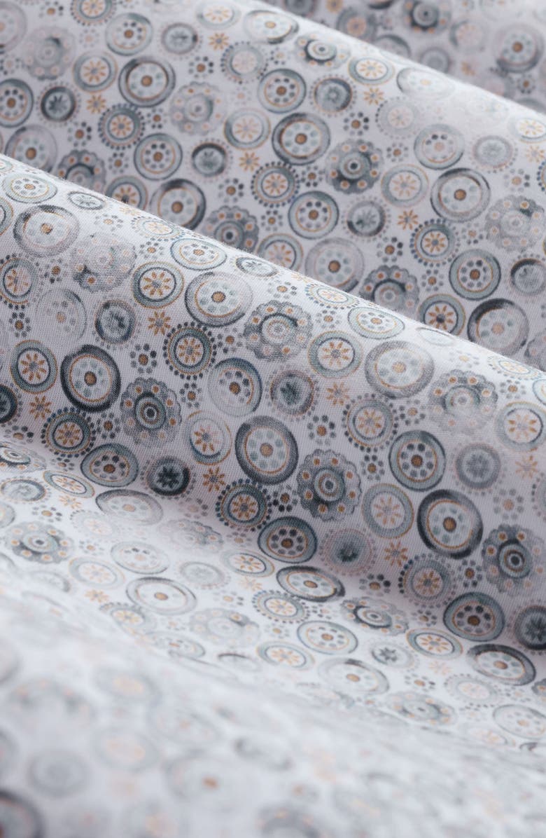 Bugatchi Julian Shaped Fit Medallion Print Stretch Cotton Button-Up Shirt, Alternate, color, Shark