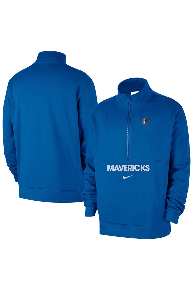 Men's Nike Royal Dallas Mavericks Courtside Club Half-Zip Jacket, Main, color, Royal