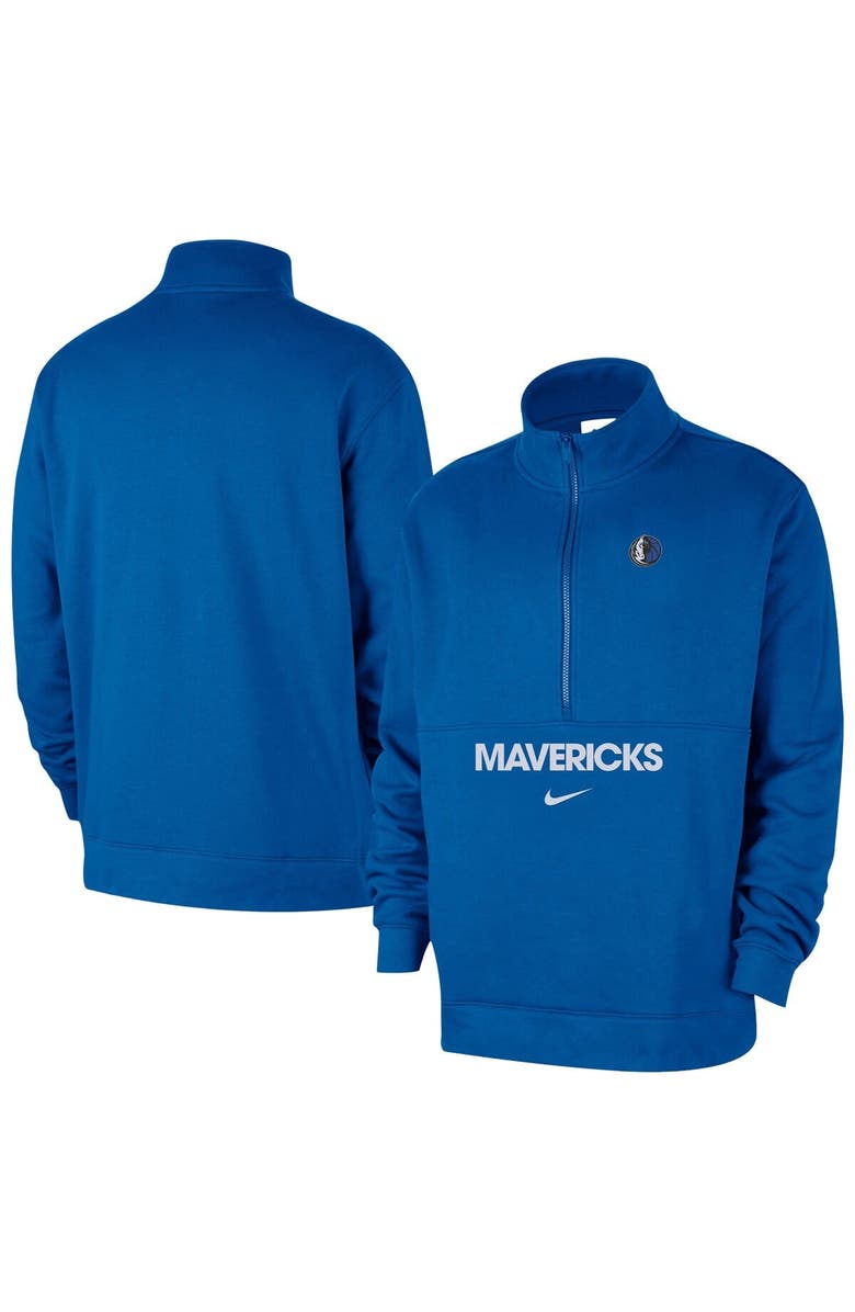 Nike Men
s Nike Royal Dallas Mavericks Courtside Club Half-Zip Jacket, Main, color, Royal
