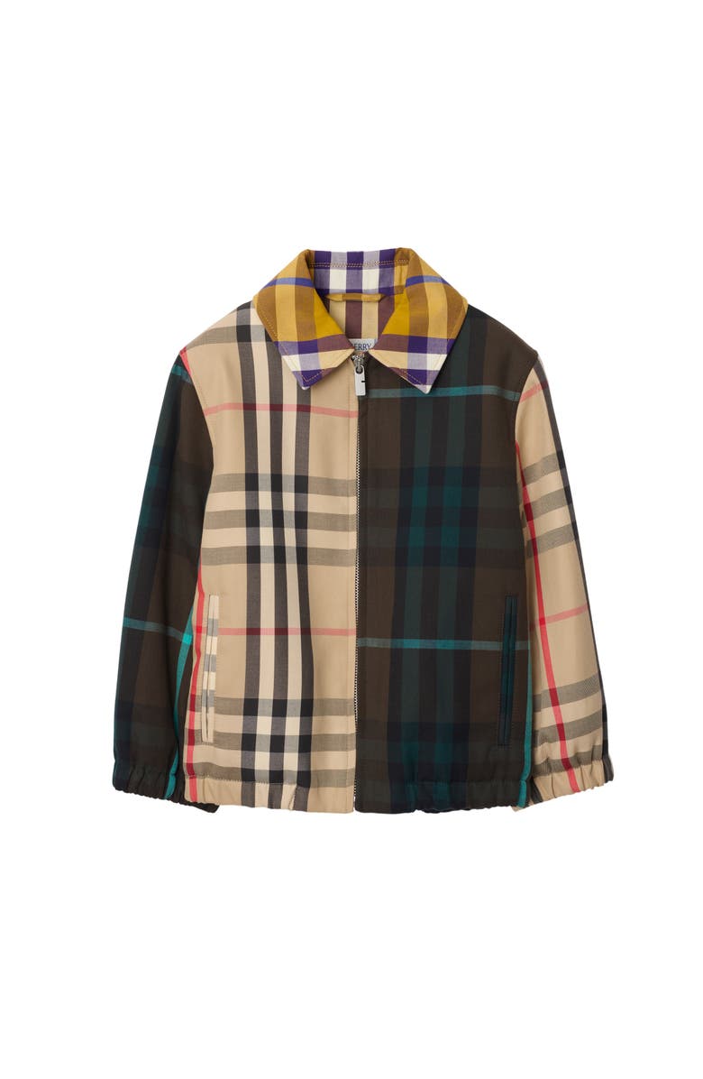 Burberry Contrast Check Cotton Harrington Jacket, Main, color, 