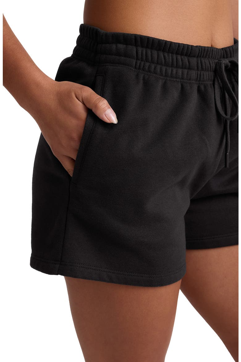 Luxe Fleece Sweat Shorts, Alternate, color, BLACK